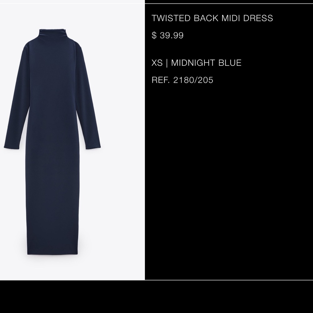 Twisted back midi dress